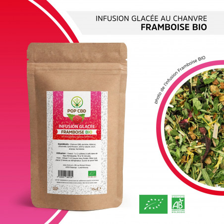 Infusion galcée chanvre framboise - POP CBD Infusion galcée chanvre framboise - POP CBD
