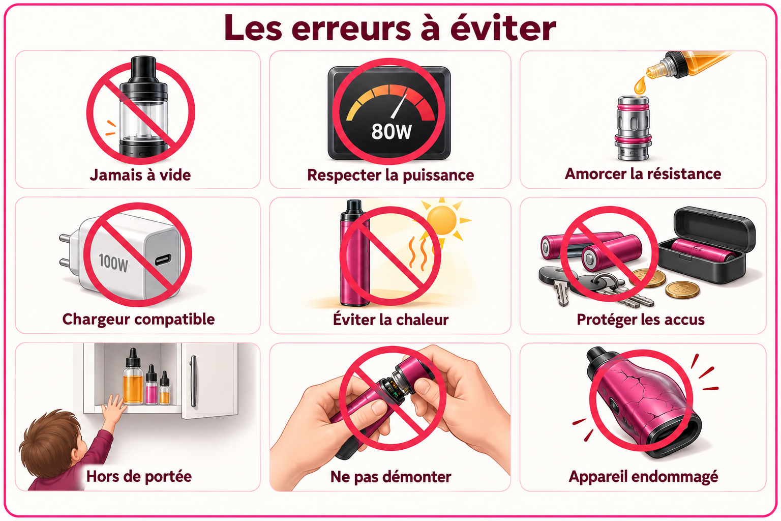 Erreurs à éviter pour utiliser une cigarette électronique en toute sécurité